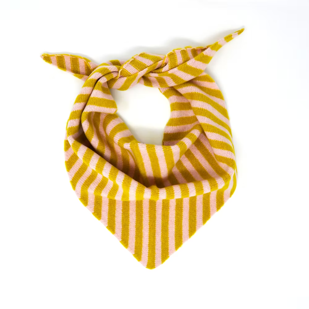 Scarlet Knitwear Yellow/Pink Triangle Scarf
