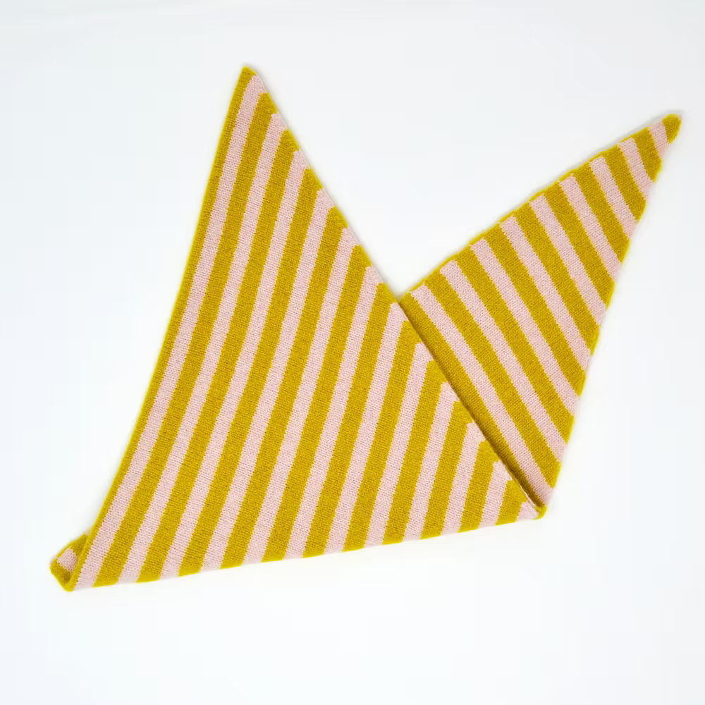 Scarlet Knitwear Yellow/Pink Triangle Scarf