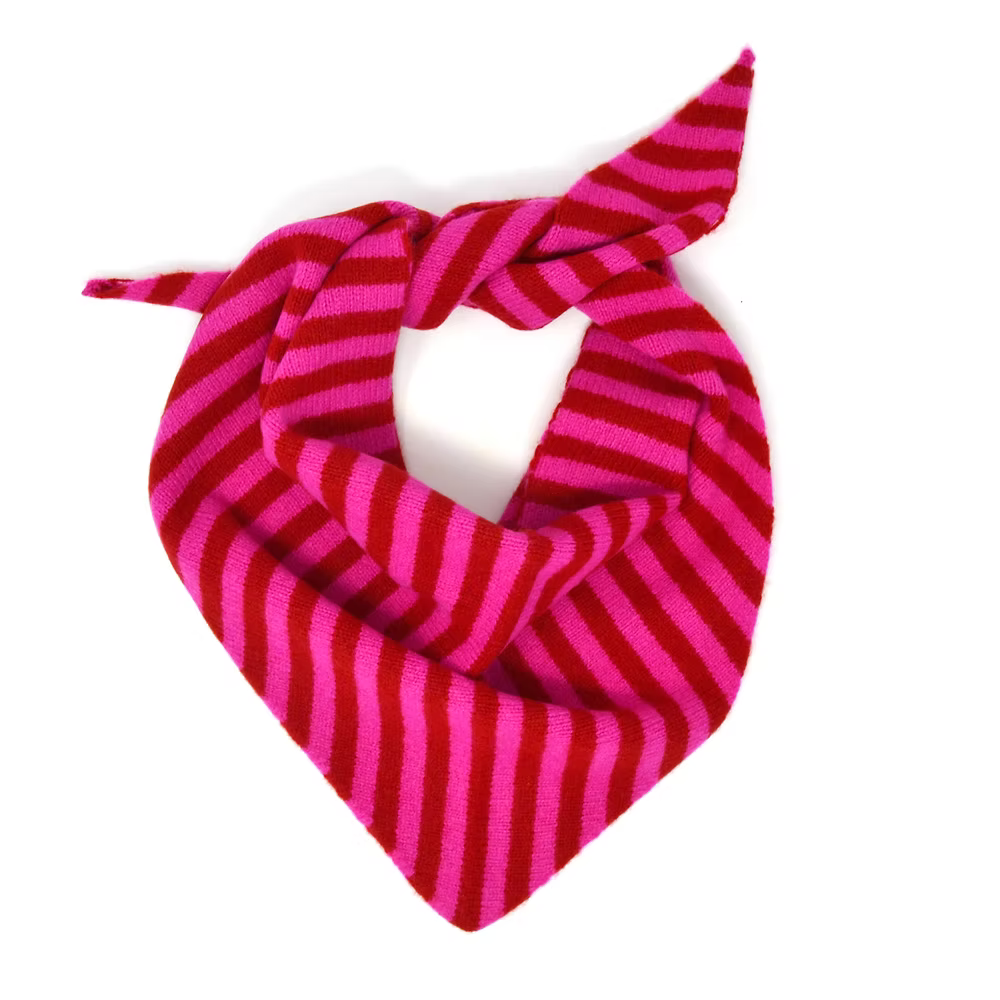 Scarlet Knitwear Pink/red Triangle Scarf