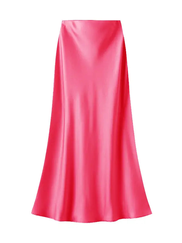 Satin Slip Skirt in Pink