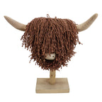 Aquarelle Highland Cow Jute Head - Dark Brown