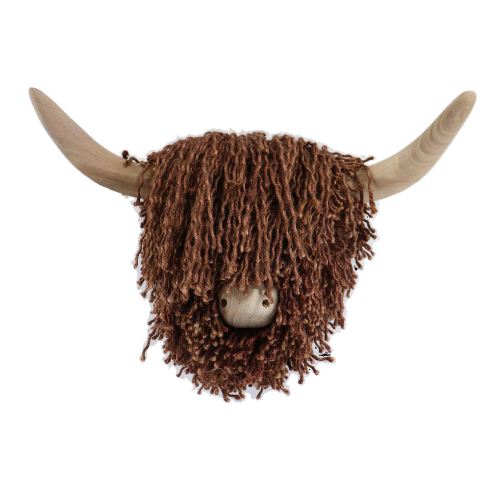 Aquarelle Highland Cow Jute Head - Dark Brown