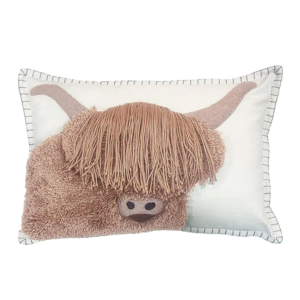 Aquarelle Highland Cow Cushion