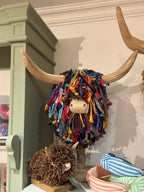 Aquarelle Jute Highland Cow Head - Mulitcoloured