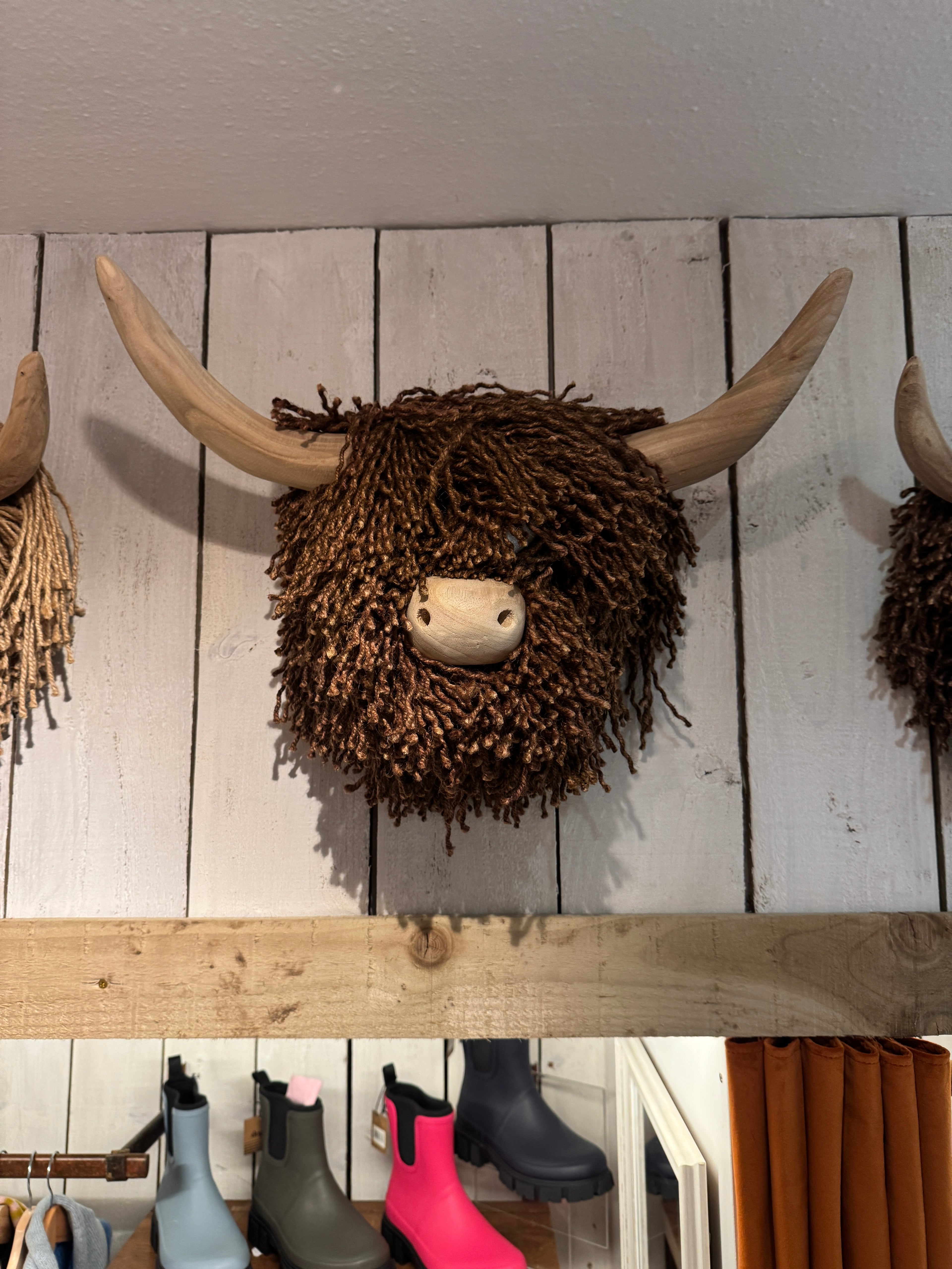 Aquarelle Highland Cow Jute Head - Dark Brown