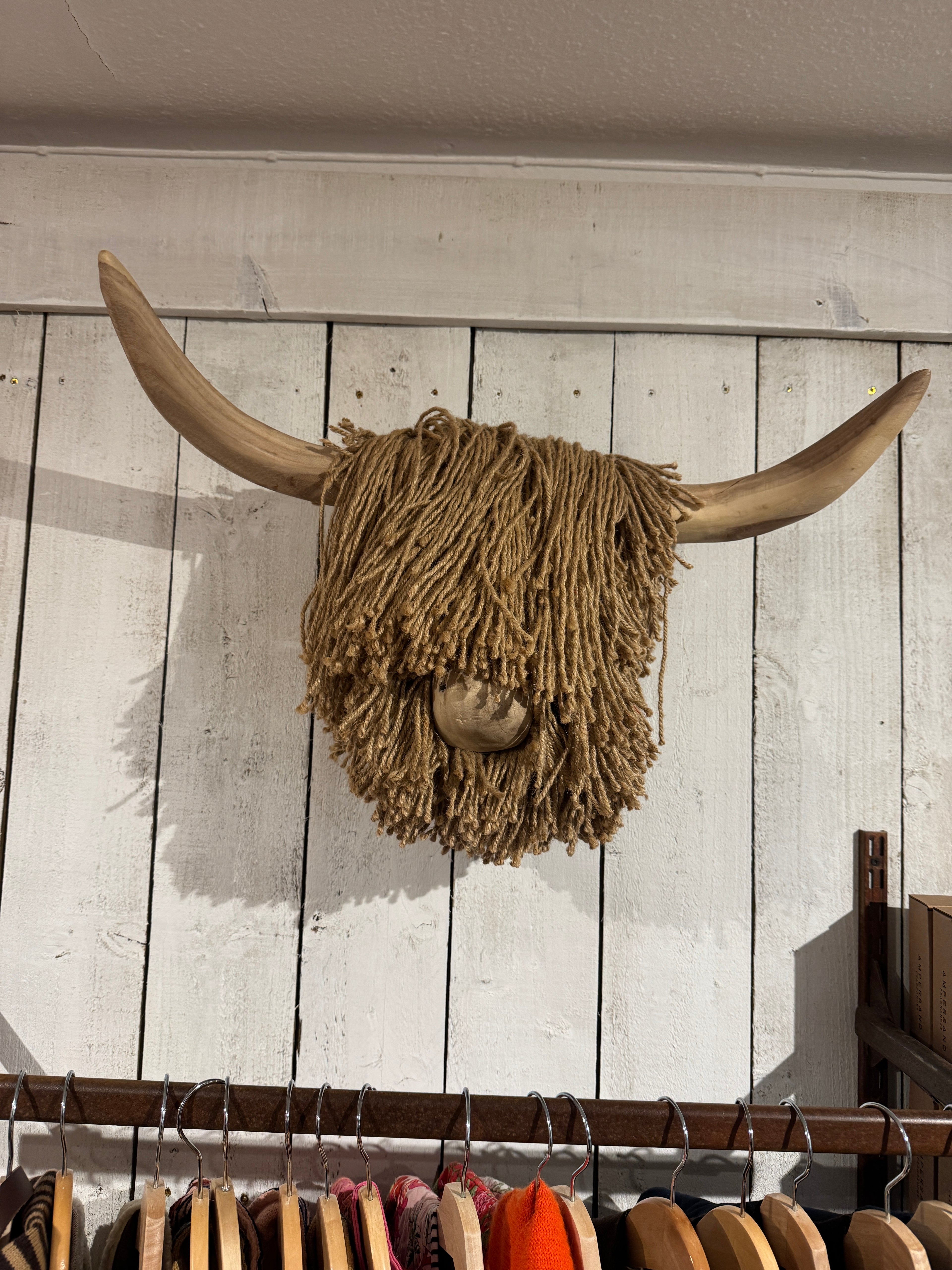 Aquarelle Jute Highland Cow Head - Beige