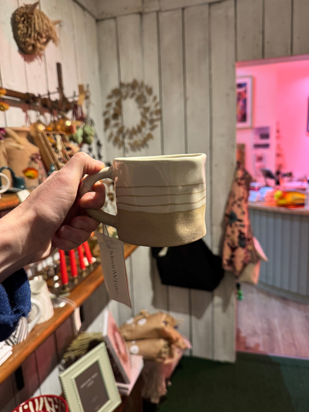 Ceramic Painted Mug - Taupe