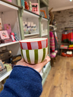 Stripy Snack Bowls - red & yellow