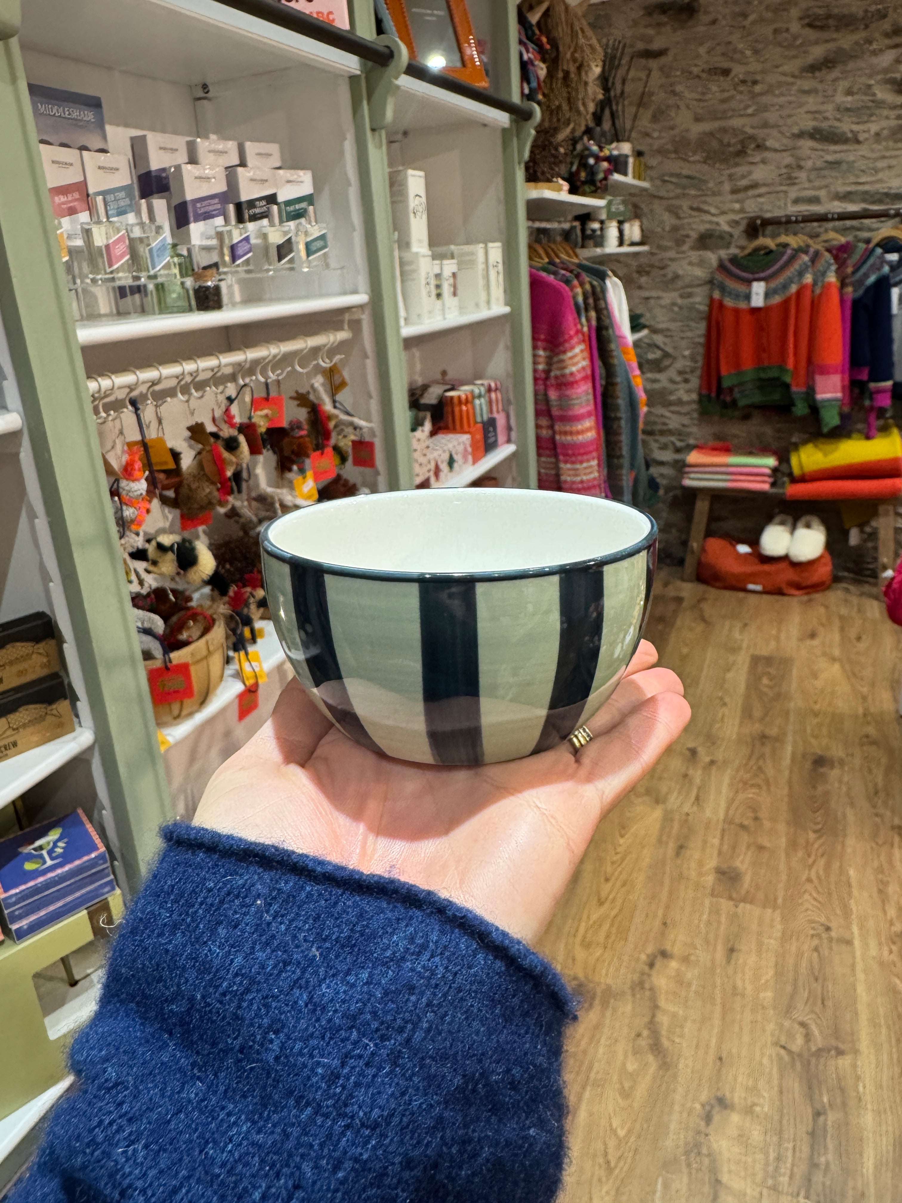 Stripy Snack Bowls - Green/Blue