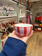 Stripy Snack Bowls - red & yellow