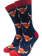 Highland Cow Mens Christmas Socks