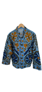 Cotton Embroidered Jacket - Blue