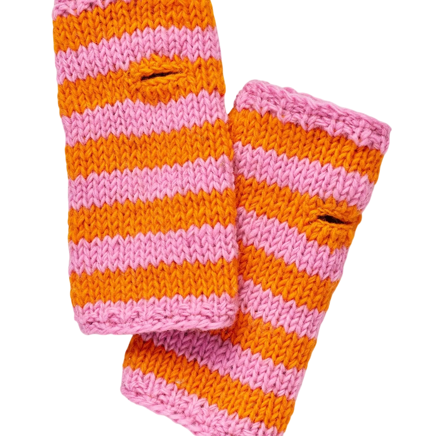 Pink & Orange Stripy Gloves