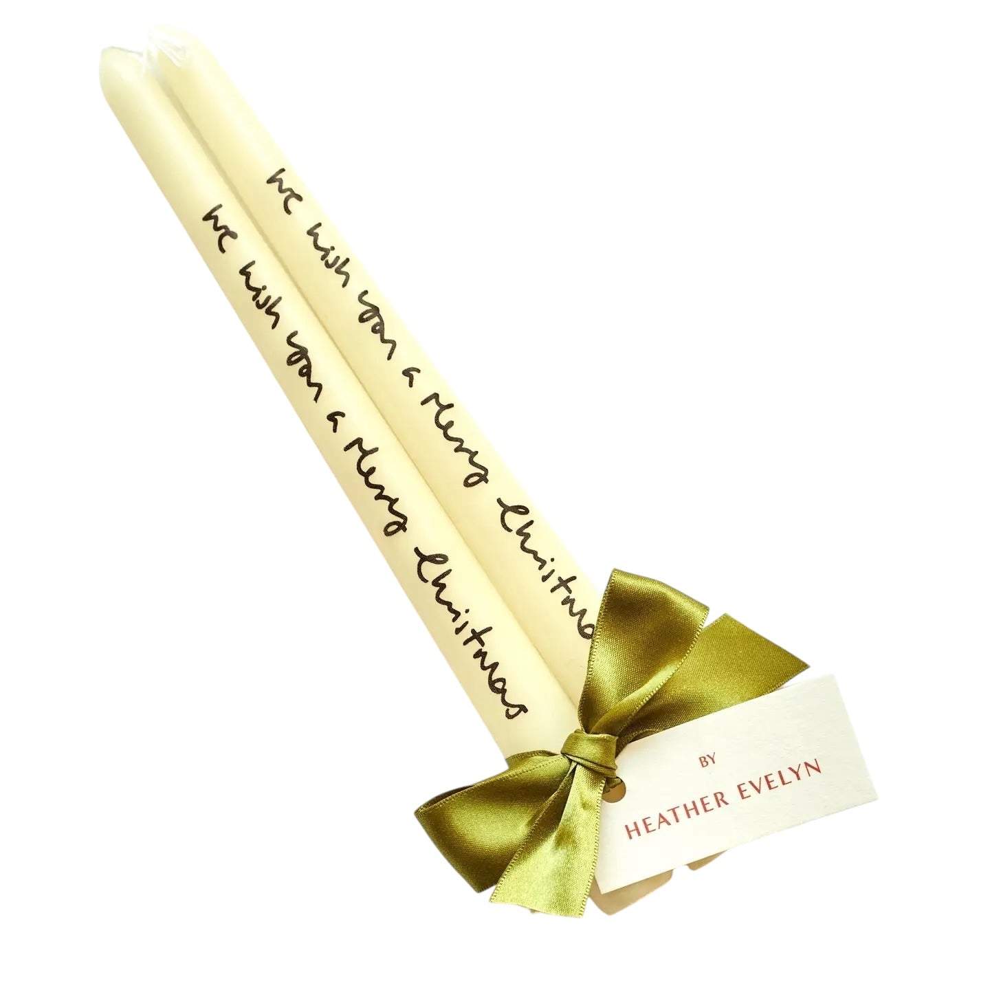 Pair of Hand Decorated Christmas Candles