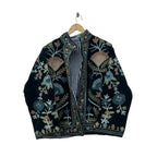 Velvet Embroidered Jacket - Black