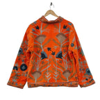 Velvet Embroidered  Jacket - Orange