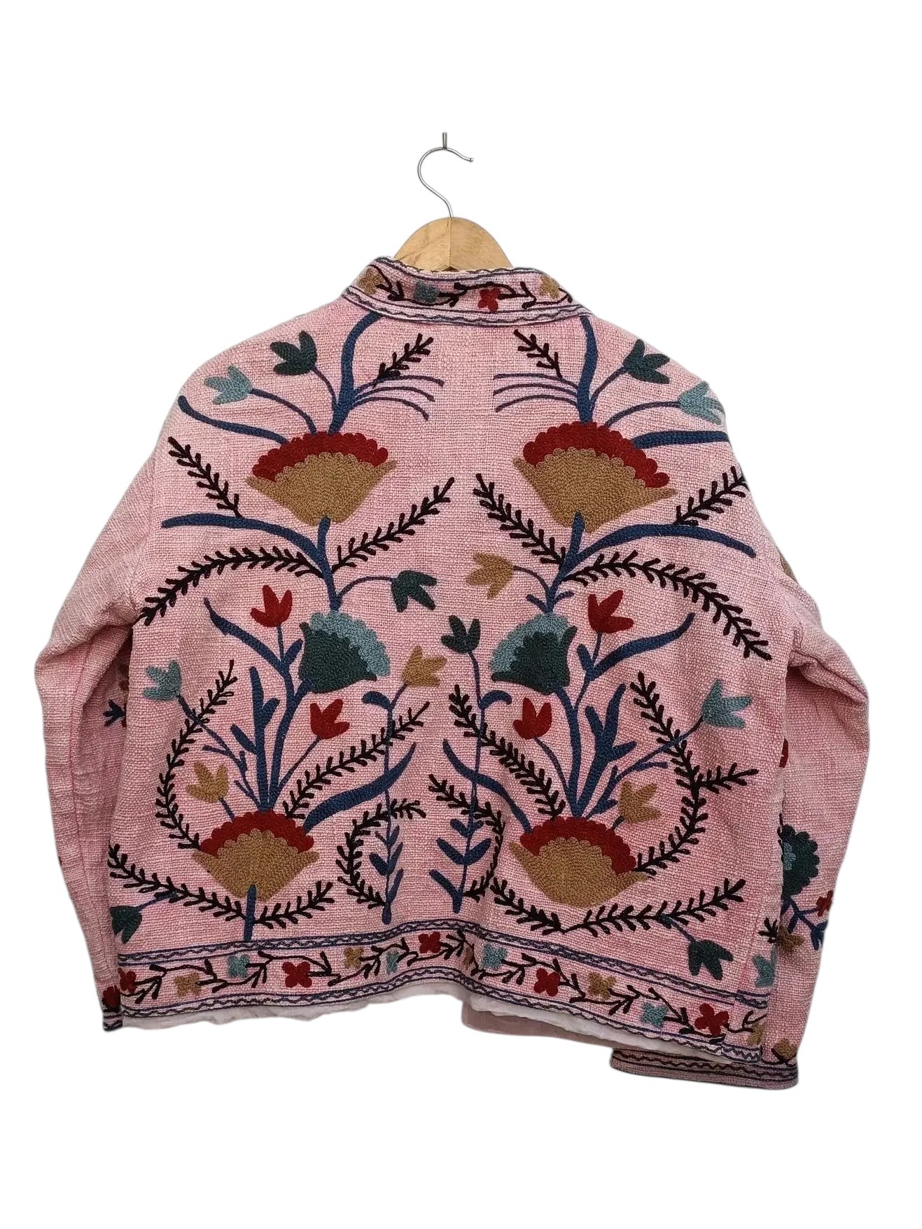 Cotton Embroidered Jacket - Pink