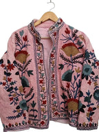 Cotton Embroidered Jacket - Pink
