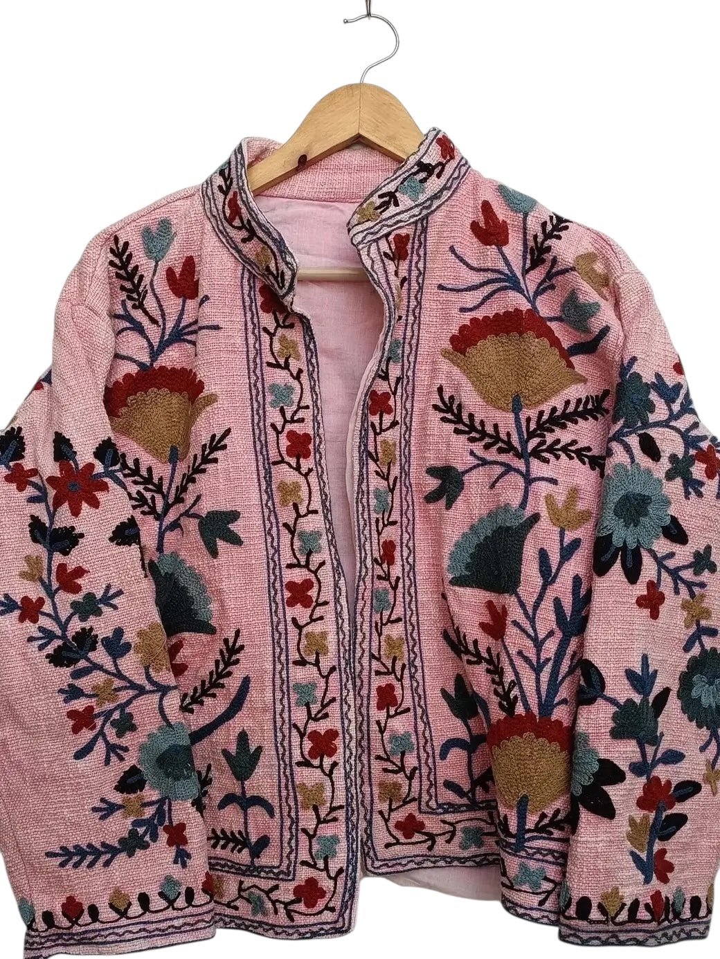 Cotton Embroidered Jacket - Pink