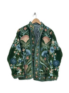 Velvet Embroidered Jacket - Green