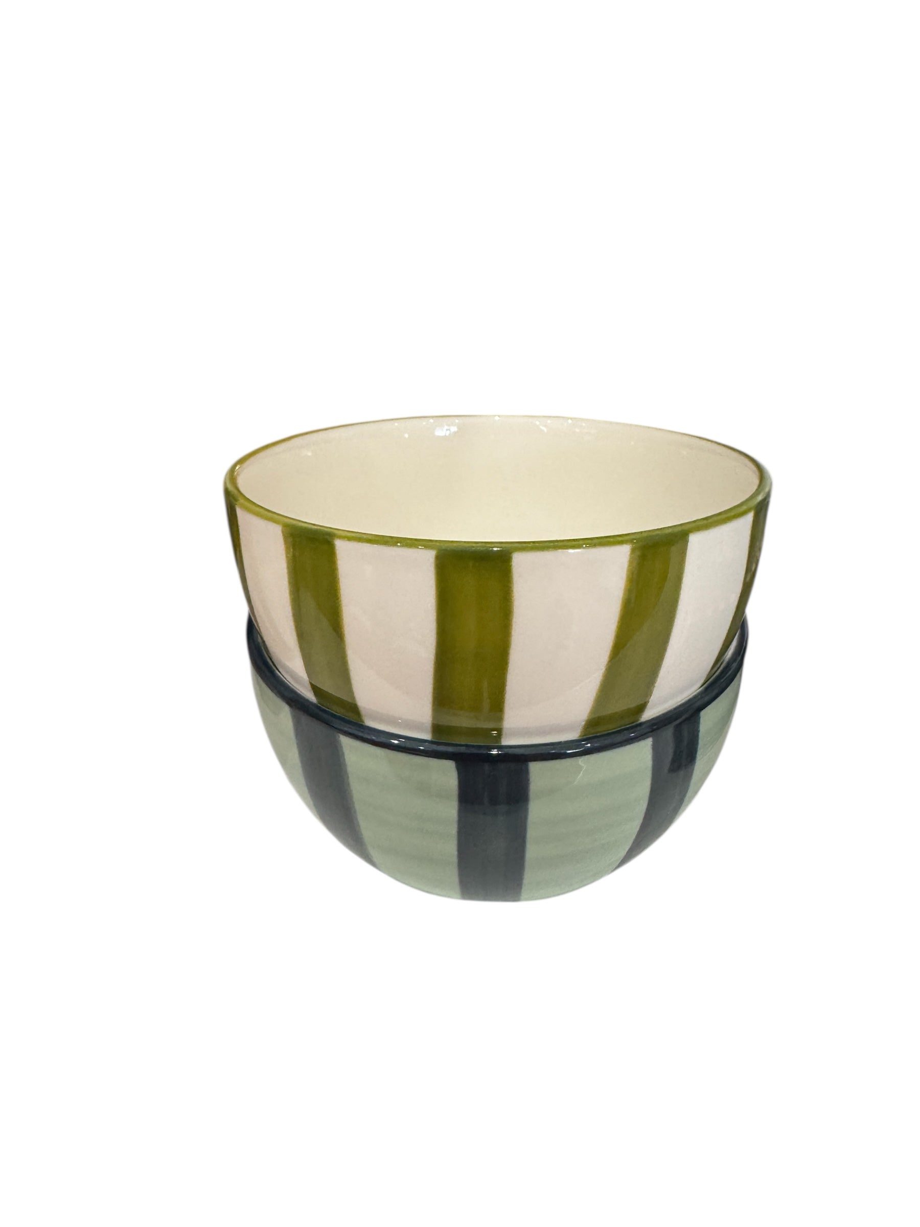 Stripy Snack Bowls - Green/Blue