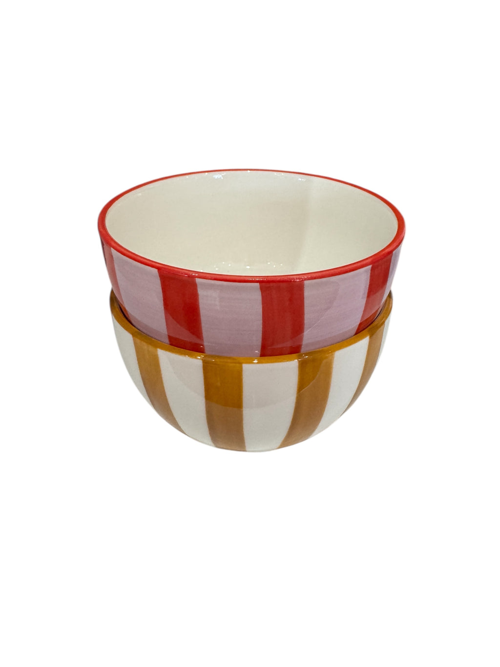 Stripy Snack Bowls - red & yellow