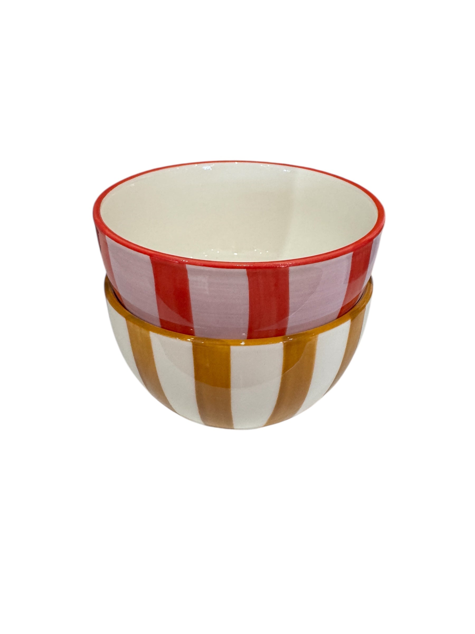 Stripy Snack Bowls - red & yellow