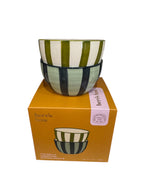 Stripy Snack Bowls - Green/Blue