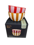 Stripy Snack Bowls - red & yellow