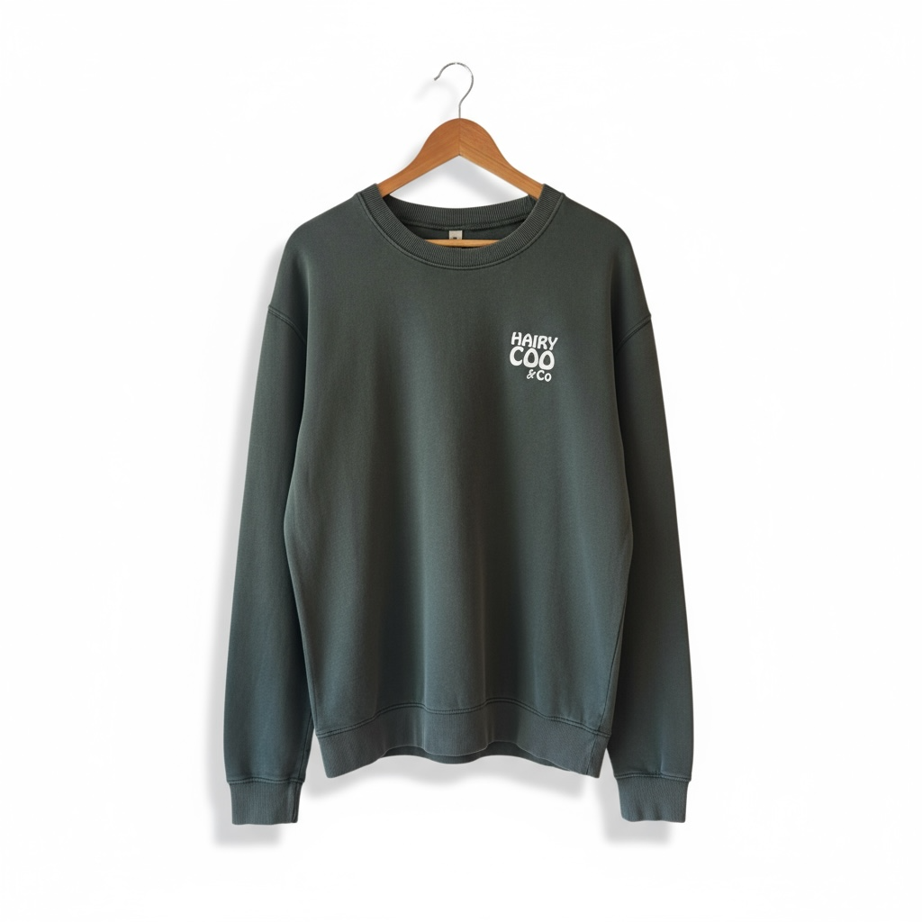 Hairy Coo Sweatshirt - Faded Green
