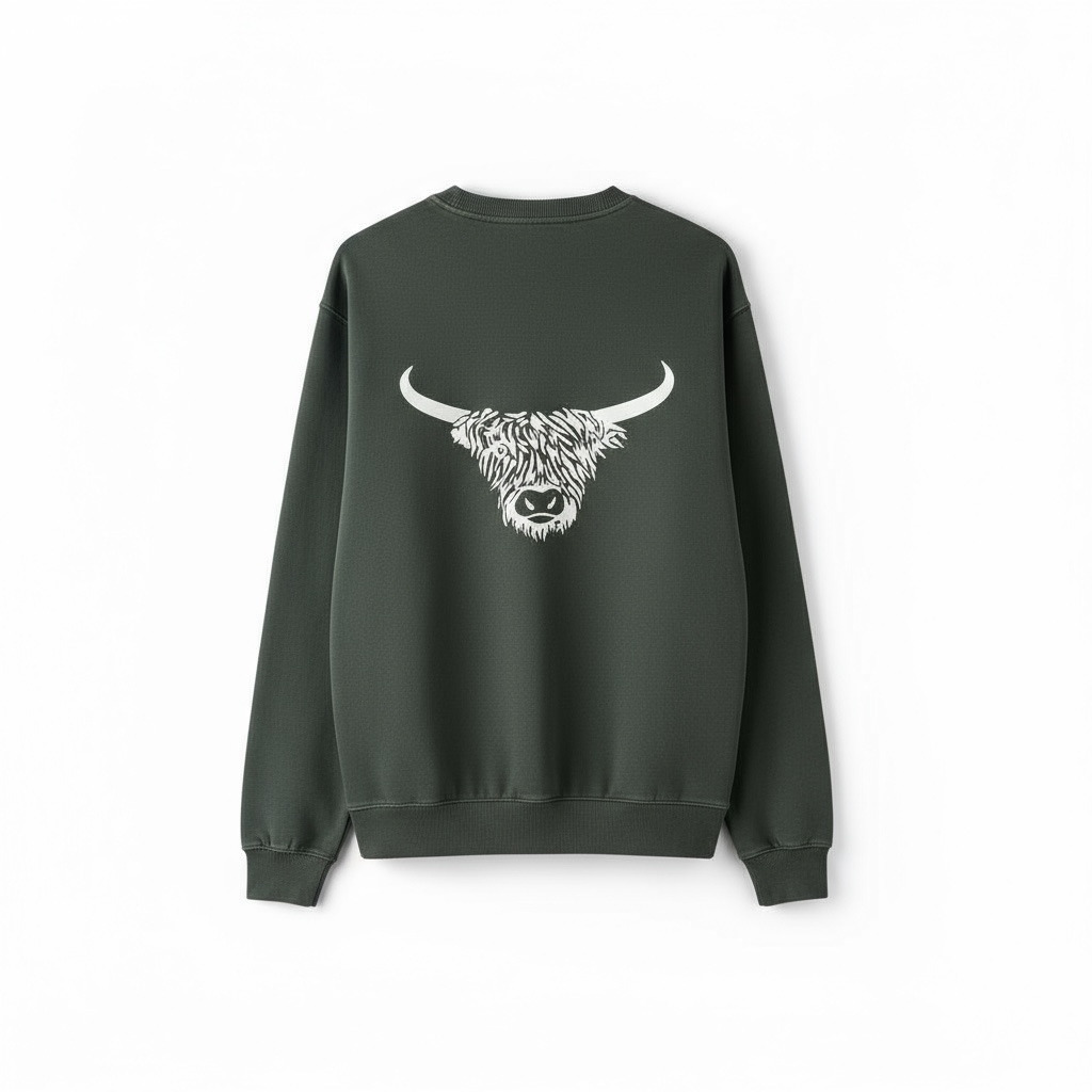 Hairy Coo Sweatshirt - Faded Green