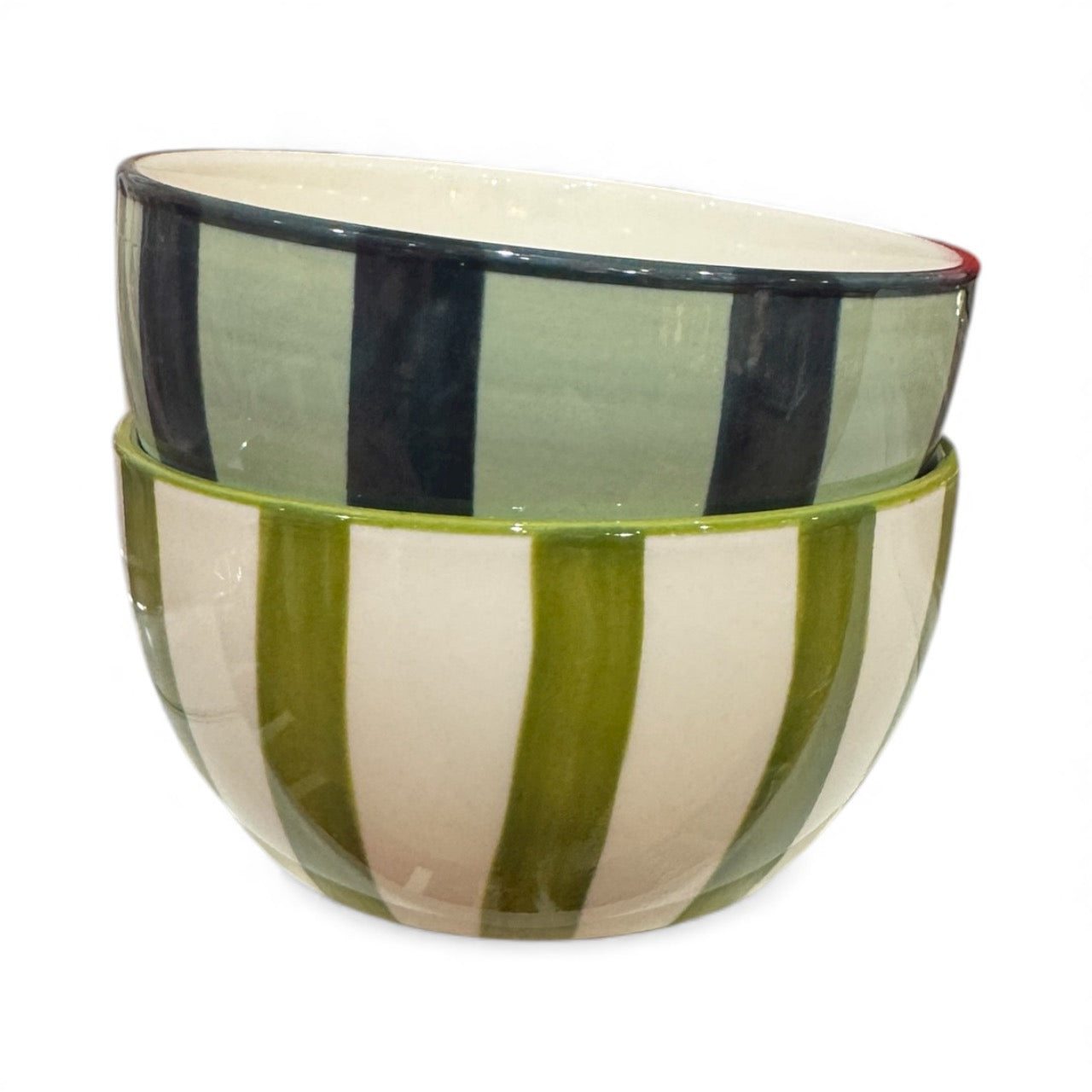 Stripy Snack Bowls - Green/Blue