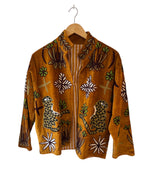 Velvet Embroidered Jacket - Brown