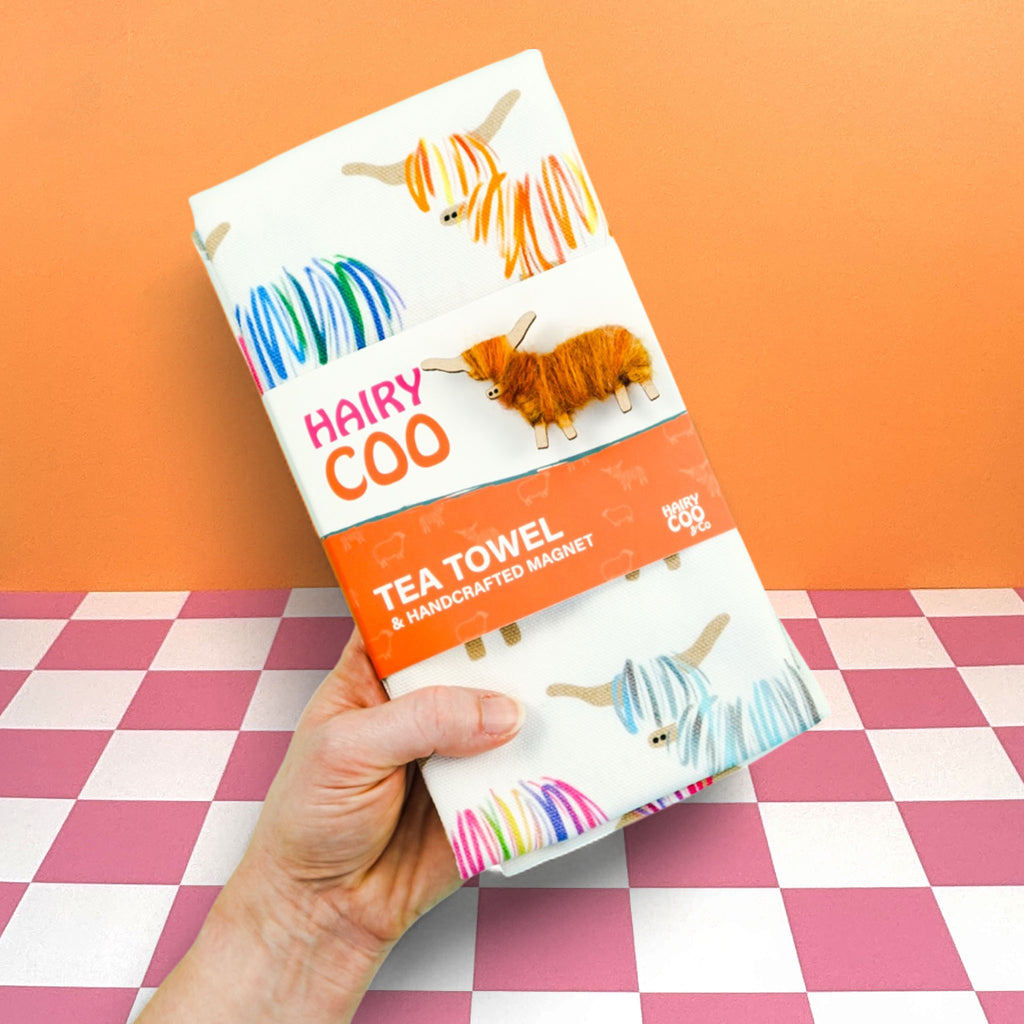 Highland Cow Tea Towel