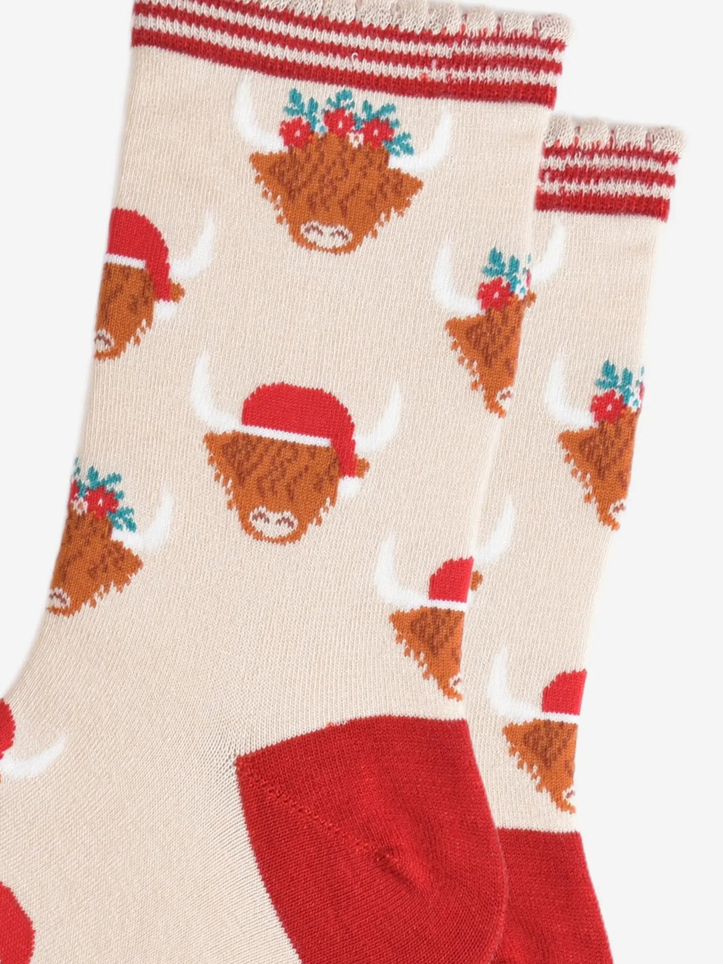 Highland Cow Ladies Christmas Socks