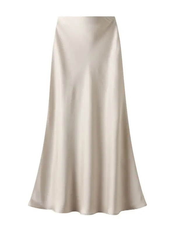 Satin Slip Skirt in Champagne