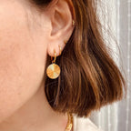 Waterproof Gold Disc Earings