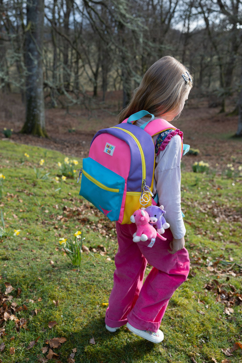Hairy Coo Kids Backpack PINK