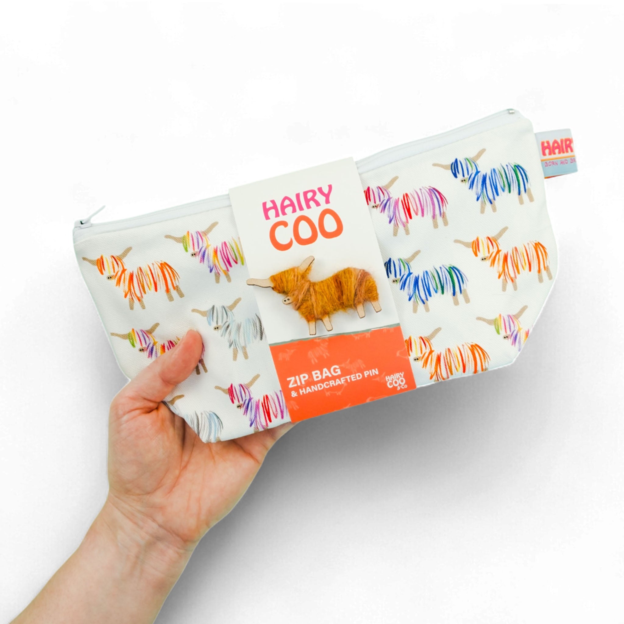Highland Cow Zip Bag